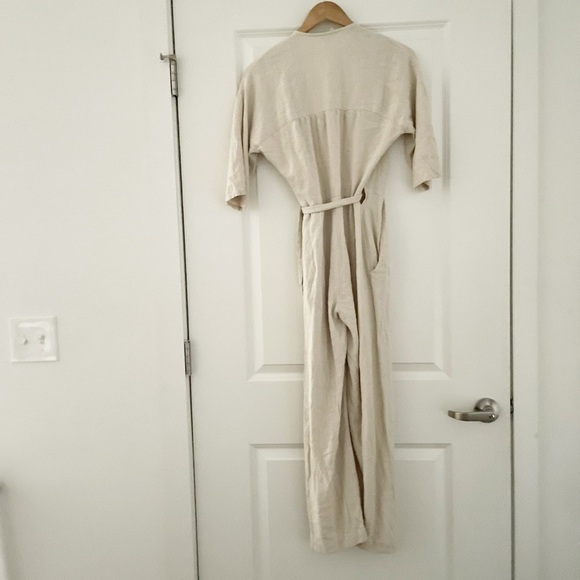 Eve Gravel Wild Boy Wrap Linen Jumpsuit Cream - Picture 5 of 7